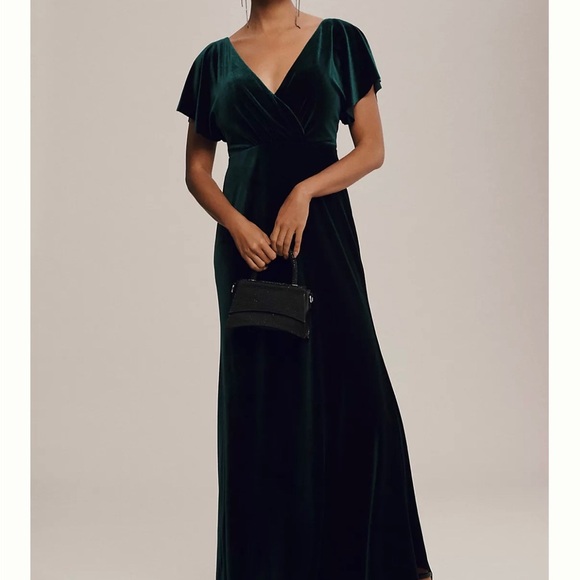 Jenny Yoo Ellis Velvet Open Back Dress - Picture 2 of 3